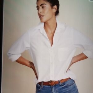 Grayson The Hero White Button Up Womens Shirt Cotton Minimilist M